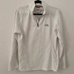 North Face White Fleece Pullover Large